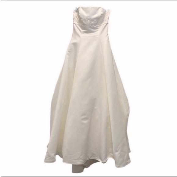 GLORIA VANDERBILT Strapless Embroidery Wedding Dress 10 - Picture 1 of 14